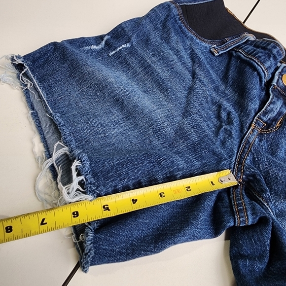 ISABEL Women's MATERNITY Denim Cut Off Jean Shorts Side Stretch Boyfriend Sz 2 - Picture 5 of 10